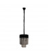 Poland Ceiling Pendant Round 4 Light E14 Matt Black Smoke Sculpted Glass-4