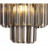 Poland Ceiling Pendant Round 4 Light E14 Matt Black Smoke Sculpted Glass-7