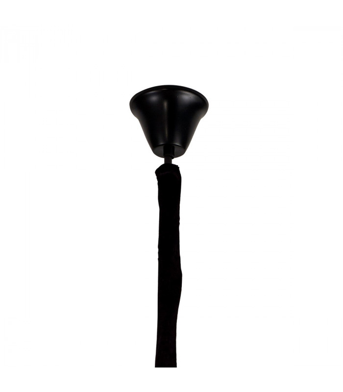 Poland Ceiling Pendant Round 4 Light E14 Matt Black Cognac Sculpted Glass-5