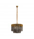 Poland Ceiling Pendant Round 8 Light E14 Brass Smoke Sculpted Glass Item Weight: 17.3kg-4