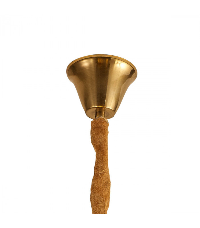 Poland Ceiling Pendant Round 8 Light E14 Brass Smoke Sculpted Glass Item Weight: 17.3kg-5