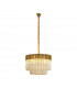 Poland Ceiling Pendant Round 8 Light E14 Brass Cognac Sculpted Glass Item Weight: 17.3kg-1