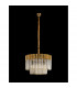 Poland Ceiling Pendant Round 8 Light E14 Brass Cognac Sculpted Glass Item Weight: 17.3kg-8