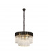 Poland Ceiling Pendant Round 8 Light E14 Matt Black Clear Sculpted Glass Item Weight: 17.3kg-1