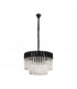 Poland Ceiling Pendant Round 8 Light E14 Matt Black Clear Sculpted Glass Item Weight: 17.3kg-4