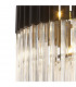 Poland Ceiling Pendant Round 8 Light E14 Matt Black Clear Sculpted Glass Item Weight: 17.3kg-5