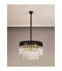 Poland Ceiling Pendant Round 8 Light E14 Matt Black Clear Sculpted Glass Item Weight: 17.3kg-9