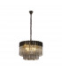 Poland Ceiling Pendant Round 8 Light E14 Matt Black Smoke Sculpted Glass Item Weight: 17.3kg-1