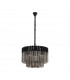 Poland Ceiling Pendant Round 8 Light E14 Matt Black Smoke Sculpted Glass Item Weight: 17.3kg-4