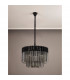 Poland Ceiling Pendant Round 8 Light E14 Matt Black Smoke Sculpted Glass Item Weight: 17.3kg-8