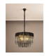 Poland Ceiling Pendant Round 8 Light E14 Matt Black Smoke Sculpted Glass Item Weight: 17.3kg-9