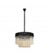 Poland Ceiling Pendant Round 8 Light E14 Matt Black Cognac Sculpted Glass Item Weight: 17.3kg-4