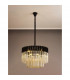 Poland Ceiling Pendant Round 8 Light E14 Matt Black Cognac Sculpted Glass Item Weight: 17.3kg-8