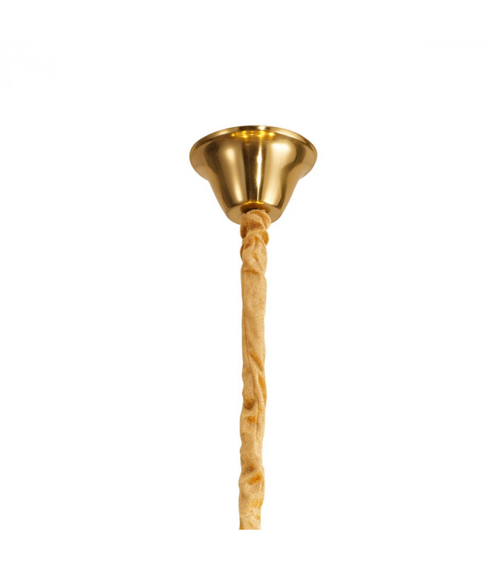 Poland Ceiling Pendant Round 12 Light E14 Brass Smoke Sculpted Glass Item Weight: 25.4kg-5