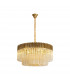 Poland Ceiling Pendant Round 12 Light E14 Brass Cognac Sculpted Glass Item Weight: 25.4kg-1