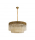 Poland Ceiling Pendant Round 12 Light E14 Brass Cognac Sculpted Glass Item Weight: 25.4kg-4