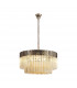 Poland Ceiling Pendant Round 12 Light E14 Polished Nickel Cognac Sculpted Glass Item Weight: 25.4kg-1