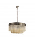 Poland Ceiling Pendant Round 12 Light E14 Polished Nickel Cognac Sculpted Glass Item Weight: 25.4kg-4