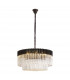 Poland Ceiling Pendant Round 12 Light E14 Matt Black Clear Sculpted Glass Item Weight: 25.4kg-1