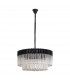 Poland Ceiling Pendant Round 12 Light E14 Matt Black Clear Sculpted Glass Item Weight: 25.4kg-4