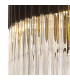 Poland Ceiling Pendant Round 12 Light E14 Matt Black Clear Sculpted Glass Item Weight: 25.4kg-5