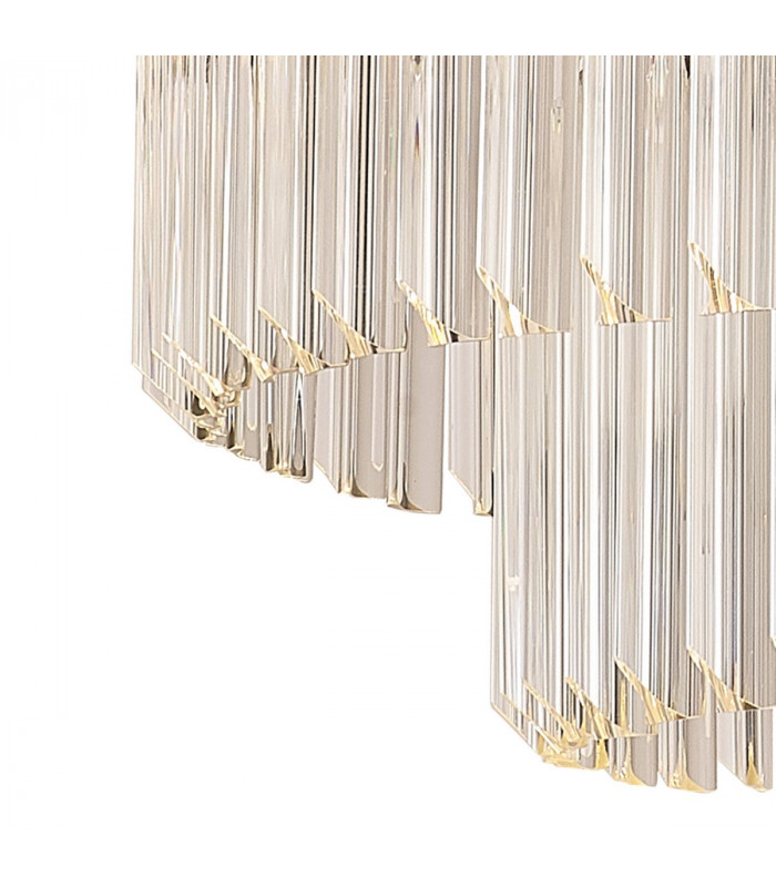 Poland Ceiling Pendant Round 12 Light E14 Matt Black Clear Sculpted Glass Item Weight: 25.4kg-6