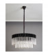 Poland Ceiling Pendant Round 12 Light E14 Matt Black Clear Sculpted Glass Item Weight: 25.4kg-8