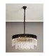 Poland Ceiling Pendant Round 12 Light E14 Matt Black Clear Sculpted Glass Item Weight: 25.4kg-9