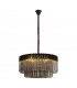 Poland Ceiling Pendant Round 12 Light E14 Matt Black Smoke Sculpted Glass Item Weight: 25.4kg-1