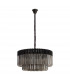 Poland Ceiling Pendant Round 12 Light E14 Matt Black Smoke Sculpted Glass Item Weight: 25.4kg-4