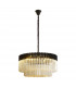 Poland Ceiling Pendant Round 12 Light E14 Matt Black Cognac Sculpted Glass Item Weight: 25.4kg-1