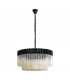 Poland Ceiling Pendant Round 12 Light E14 Matt Black Cognac Sculpted Glass Item Weight: 25.4kg-4