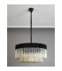 Poland Ceiling Pendant Round 12 Light E14 Matt Black Cognac Sculpted Glass Item Weight: 25.4kg-8