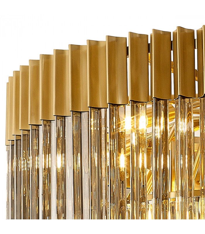 Poland Ceiling Pendant Round 5 Tier 19 Light E14 Brass Smoke Sculpted Glass Item Weight: 32.6kg-6