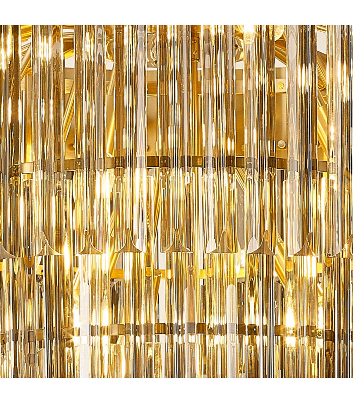 Poland Ceiling Pendant Round 5 Tier 19 Light E14 Brass Smoke Sculpted Glass Item Weight: 32.6kg-7