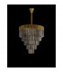 Poland Ceiling Pendant Round 5 Tier 19 Light E14 Brass Smoke Sculpted Glass Item Weight: 32.6kg-9