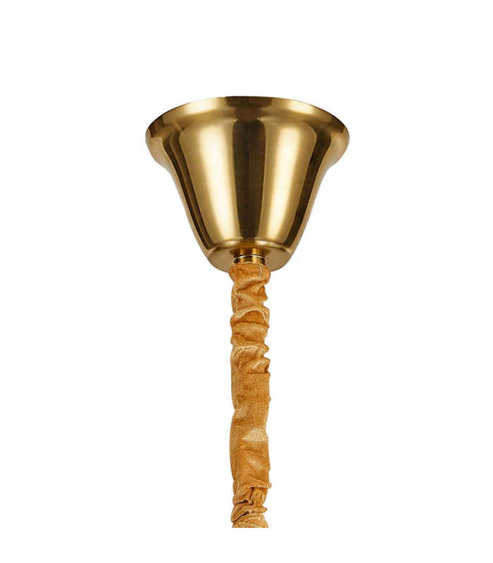 Poland Ceiling Pendant Round 5 Tier 19 Light E14 Brass Cognac Sculpted Glass Item Weight: 32.6kg-5