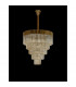 Poland Ceiling Pendant Round 5 Tier 19 Light E14 Brass Cognac Sculpted Glass Item Weight: 32.6kg-9