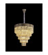 Poland Ceiling Pendant Round 5 Tier 19 Light E14 Polished Nickel Cognac Sculpted Glass Item Weight: 32.6kg-3