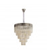 Poland Ceiling Pendant Round 5 Tier 19 Light E14 Polished Nickel Cognac Sculpted Glass Item Weight: 32.6kg-4