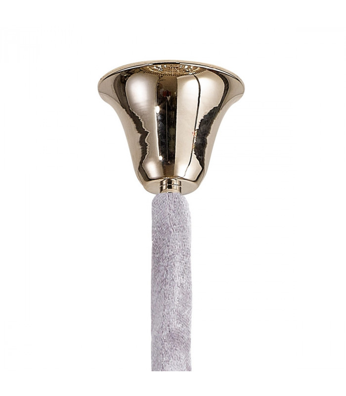Poland Ceiling Pendant Round 5 Tier 19 Light E14 Polished Nickel Cognac Sculpted Glass Item Weight: 32.6kg-5