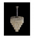Poland Ceiling Pendant Round 5 Tier 19 Light E14 Polished Nickel Cognac Sculpted Glass Item Weight: 32.6kg-9