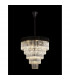 Poland Ceiling Pendant Round 5 Tier 19 Light E14 Matt Black Clear Sculpted Glass Item Weight: 30.2kg-3