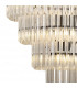 Poland Ceiling Pendant Round 5 Tier 19 Light E14 Matt Black Clear Sculpted Glass Item Weight: 30.2kg-6