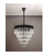 Poland Ceiling Pendant Round 5 Tier 19 Light E14 Matt Black Clear Sculpted Glass Item Weight: 30.2kg-8
