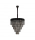 Poland Ceiling Pendant Round 5 Tier 19 Light E14 Matt Black Smoke Sculpted Glass Item Weight: 32.6kg-4