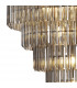 Poland Ceiling Pendant Round 5 Tier 19 Light E14 Matt Black Smoke Sculpted Glass Item Weight: 32.6kg-6