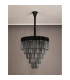 Poland Ceiling Pendant Round 5 Tier 19 Light E14 Matt Black Smoke Sculpted Glass Item Weight: 32.6kg-8