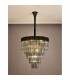 Poland Ceiling Pendant Round 5 Tier 19 Light E14 Matt Black Smoke Sculpted Glass Item Weight: 32.6kg-9