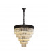 Poland Ceiling Pendant Round 5 Tier 19 Light E14 Matt Black Cognac Sculpted Glass Item Weight: 32.6kg-1